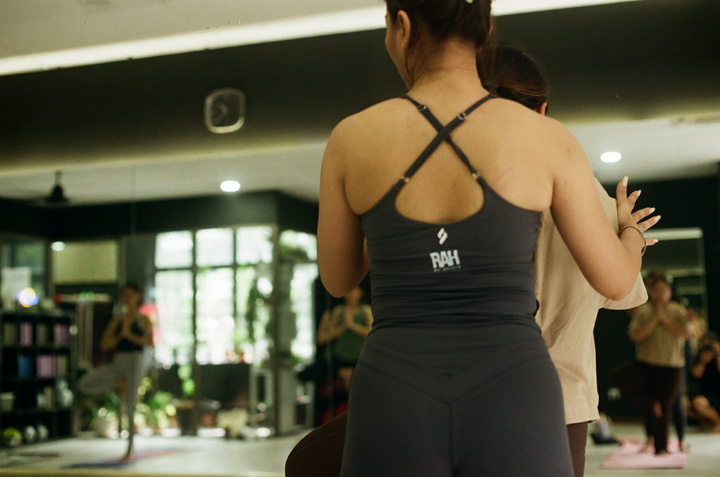 EQL x RAH (Atilia Haron) Longline Sports Bra - Blue Grey