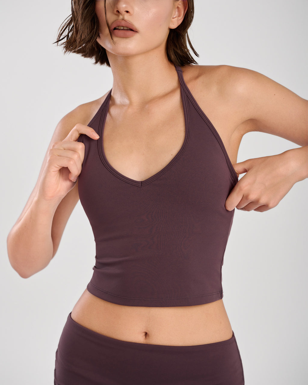 EQL Grace halter tank top with built-in bra — activewear