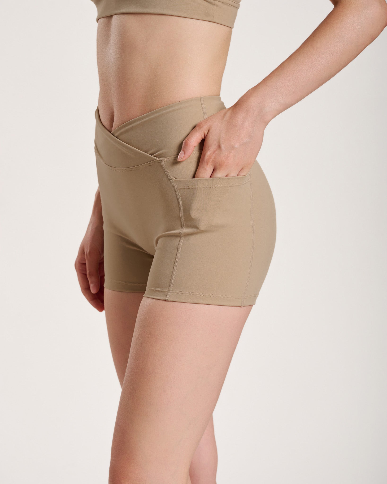 EQL Flow high-waisted shorts with pockets — activewear